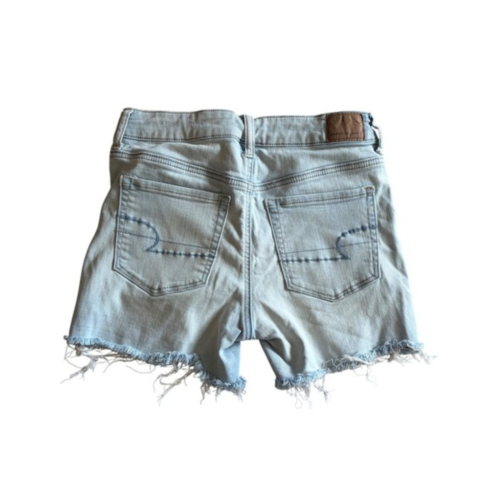 American Eagle Outfitters High Rise Shortie Jean Short Light Wash Denim 4 - Picture 2 of 7